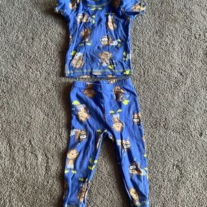 Carter's Blue Pajama Set with Fun Monkey Print